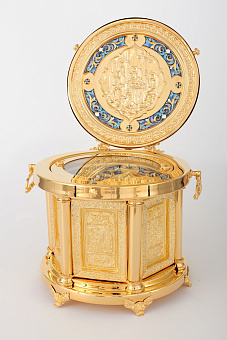 Ковчег для частиц святых мощей круглый №2 золочение Ковчег для частиц святых мощей круглый №2 золочение