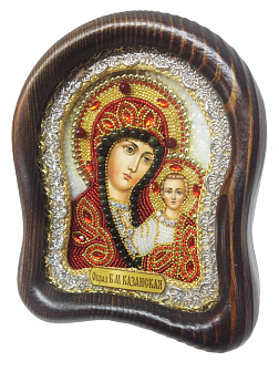 Казанская икона Божией Матери с натуральными камнями