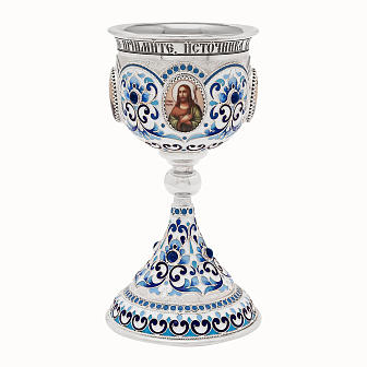 Потир 0.135л 4-деколи, филигрань, эмаль №1 / серебрение / серебряный вкладыш (УИН) Потир 0.135л 4-деколи, филигрань, эмаль №1 / серебрение / серебряный вкладыш (УИН)