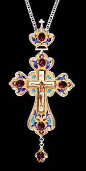 Крест наперсный №162 филигрань, эмаль / золочение, серебрение