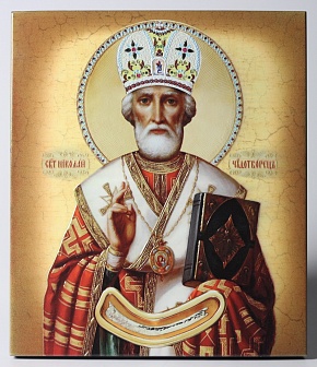 Икона Цветное фото церковное, объёмная печать на доске 22х26 лак