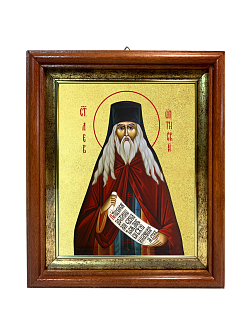 Икона "Лев Оптинский", св. прп., с золочением поталью, 09Л3-УЛ Икона "Лев Оптинский", св. прп., с золочением поталью, 09Л3-УЛ