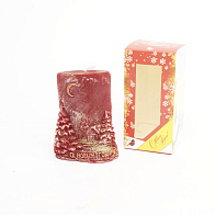 Свеча формовая Рождественская С новым Годом!, КРАСНАЯ