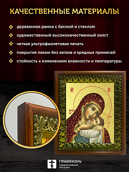 Икона Божией Матери Корсунская с золочением, деревянная рамка с басмой и стеклом 18х21х2,5 см 1119 Икона Божией Матери Корсунская с золочением, деревянная рамка с басмой и стеклом 18х21х2,5 см 1119