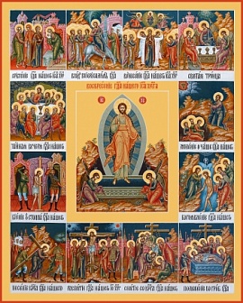Икона Воскресение Христово с Праздниками