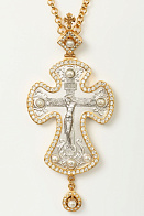 Крест наперсный № 120 /золочение,серебрение/ литьевое распятие