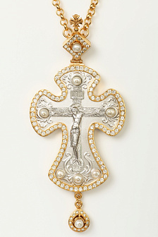 Крест наперсный № 120 /золочение,серебрение/ литьевое распятие