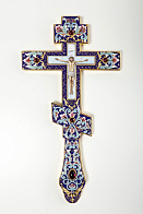 Крест напрестольный филигрань, эмаль, роспись, финифть / золочение