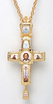 Крест наперсный №44 финифть / золочение