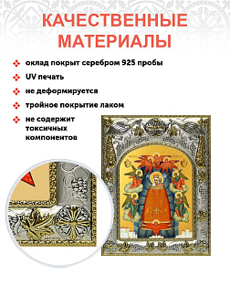 Икона Пресвятой Богородицы ПРИБАВЛЕНИЕ УМА (СЕРЕБРЯНАЯ РИЗА)