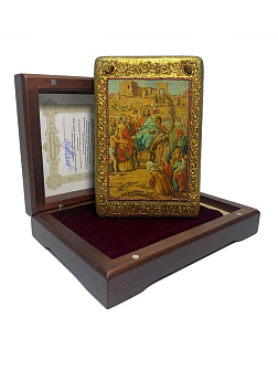 Икона ''Вход Господень в Иерусалим'' ручной работы