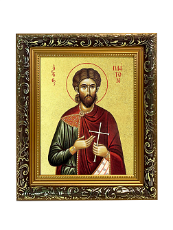 Икона "Платон Анкирский", св. мч., с золочением поталью, 09П4-УЛ
