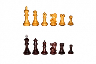 Шахматы классические средние деревянные утяжеленные, основа из дуба, фигуры из самшита и палисандра, 36х36 см (высота короля 3,25")