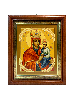 Икона Споручница грешных Божия Матерь на холсте в киоте 1139