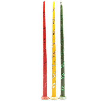 Свечи конусные №55, ЛОЗА, (3шт) 3 ЦВЕТА (рис цветн)