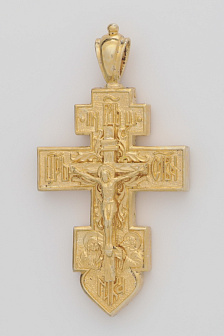 Крест мощевик малый латунь / золочение