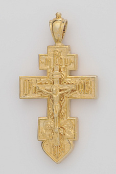 Крест мощевик малый латунь / золочение