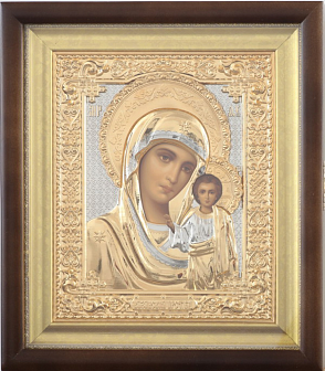 Икона ''Богородица Казанская'' в киоте с золочением