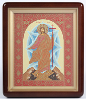 Икона в киоте 18х24 фигурный, темпера Воскресение Христово