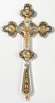 Крест напрестольный №1 рант, литье, филигрань, эмаль, гравировка / золочение / серебро (УИН) Крест напрестольный №1 рант, литье, филигрань, эмаль, гравировка / золочение / серебро (УИН)
