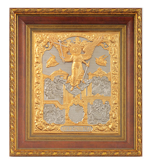 Икона живописная в киоте 24х30 масло, риза №264, матовое золочение, киот №22 Ангел Хранитель Икона живописная в киоте 24х30 масло, риза №264, матовое золочение, киот №22 Ангел Хранитель