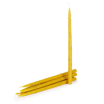 Свечи с травами конусные №50, ЖЕЛТЫЕ (Зверобой и Крапива)