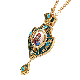 Панагия №38 эмаль / золочение / Казанская БМ