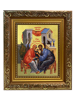 Икона Божией Матери "Ласкание Пресвятой Богородицы" с золочением поталью, 03040-УЛ