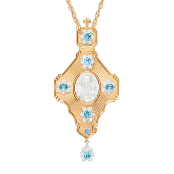 Панагия №106 литьевой лик, гильяш / золочение, серебрение