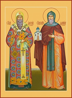 Икона Алексий, митрополит Московский и Даниил Московский благоверный князь, кона