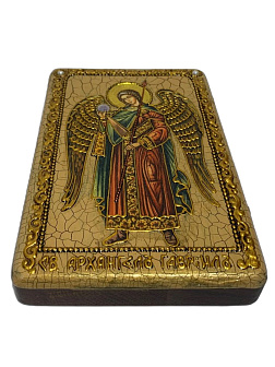 Икона Архангел Гавриил ручной работы из дуба
