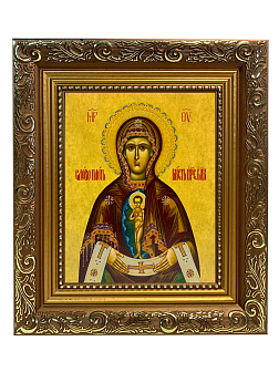 Икона Албазинская Слово Плоть Бысть Божия Матерь на холсте в киоте