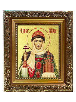 Икона "Великая княгиня Ольга, св. равноап., с золочением поталью, 10О1-УЛ Икона "Великая княгиня Ольга, св. равноап., с золочением поталью, 10О1-УЛ