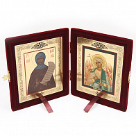 Складень (икона св. Ангел Хранитель и прп. Светлана (Фотина, Фотиния) Палестинская)
