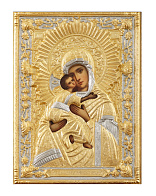Икона живописная Божией Матери «Владимирская» 18х24, масло, риза №234, матовое золочение