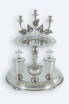 Блюдо всенощное малое никелирование (с мельх. вклад.)