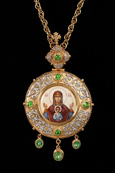 Панагия №111 / золочение / серебро литьевые накладки (УИН)