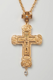 Крест наперсный № 135 литьевое распятие /золочение/ малый