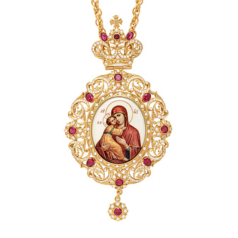 Панагия №206 / Фианиты деколь / золочение / Владимирская БМ