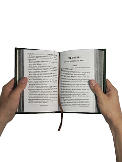 Подарочный набор книг в кожаном переплете: Библия 03.10 и Новый Завет 07.17 зеленый