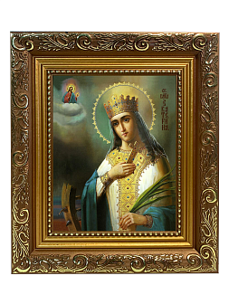 Икона "Екатерина", св. вмц., с золочением поталью, 10014-УЛ Икона "Екатерина", св. вмц., с золочением поталью, 10014-УЛ