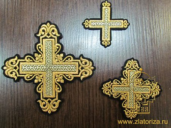 Набор крестов, иерейский, УЗОРНЫЙ черный с золотом, 14 шт, арт. 22460