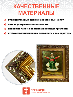 Икона Божией Матери Спорительница хлебов с золочением, широкая рамка 19,5х22,5х2 см