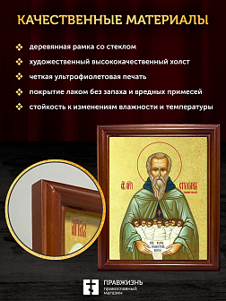 Икона Стилиан Пафлагонский преподобный с золочением, деревянная рамка со стеклом 15х18х2 см 1102 Икона Стилиан Пафлагонский преподобный с золочением, деревянная рамка со стеклом 15х18х2 см 1102
