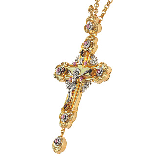 Крест наперсный №114 литьевое распятие / золочение, серебрение