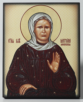 Икона на доске 13х15 объёмная печать, лак Матрона 1