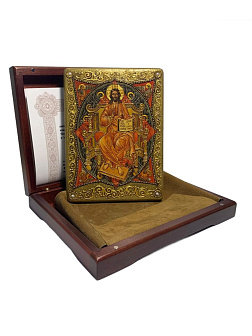 Настольная икона ''Крещение Господа Бога и Спаса нашего Иисуса Христа'' на мореном дубе