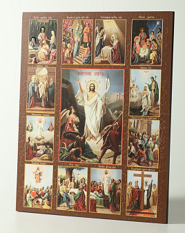 Икона на доске 40х50 объемная печать, лак