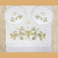 Венчальный набор "Роза золотая" из 100% льна