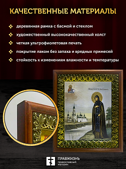 Икона Анна Кашинская благоверная княгиня, деревянная рамка с басмой и стеклом 18х21х2,5 см 205